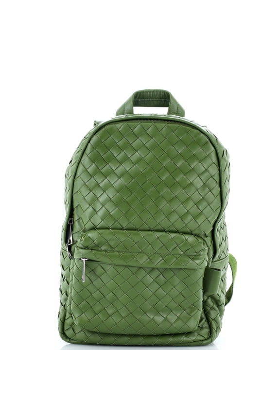 Pre-Owned Front Pocket Backpack Intrecciato Leather Medium By Rebag