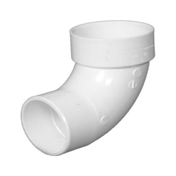 Charlotte Pipe PVC 00302  0800HA Schedule 40 DWV Sanitary 90-Degree Street Elbow, 1-1/2 In. - Quantity 100