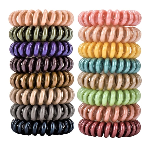 79STYLE 30 lazos de plástico en espiral para el pelo, sin arrugas, para cabello fino, grueso o rizado (clásico, 15 colores, tamaño mini)