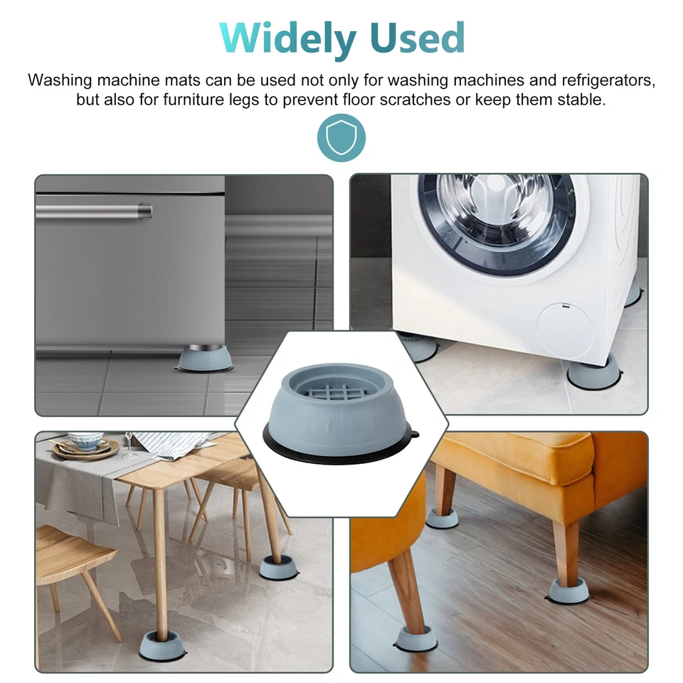 CIRCLE- 8Pcs Anti Vibration Washing Machine Support Anti-Slip Rubber Feet Base Pads Mat