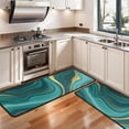thumbnail image 3 of Kitchen Rugs Sets Of 2,Teal Gold Marble Pattern Anti Fatigue Kitchen Mat Rugs Non Slip Washable,Decorative Kitchen Floor Mats for Kitchen,Sink,Laundry,17"x47"+17"x47", 3 of 5