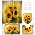 thumbnail image 5 of Sunflower Shower Curtain Sets with Rugs 4 Piece Flower Floral Decor for Bathroom Toilet Bathroom Mat, Curtain and 12 Hooks, 5 of 13