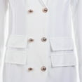 thumbnail image 3 of Diconna Chemise à Manches Longues pour Femmes Col en V Manteau long à Double Boutonnage, 3 of 5