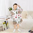 thumbnail image 6 of FORMRS Wearable Blanket Hoodie with Sleeves for Kids Cozy Flannel Sweatshirt, Brown Nordic Christmas, 6 of 7