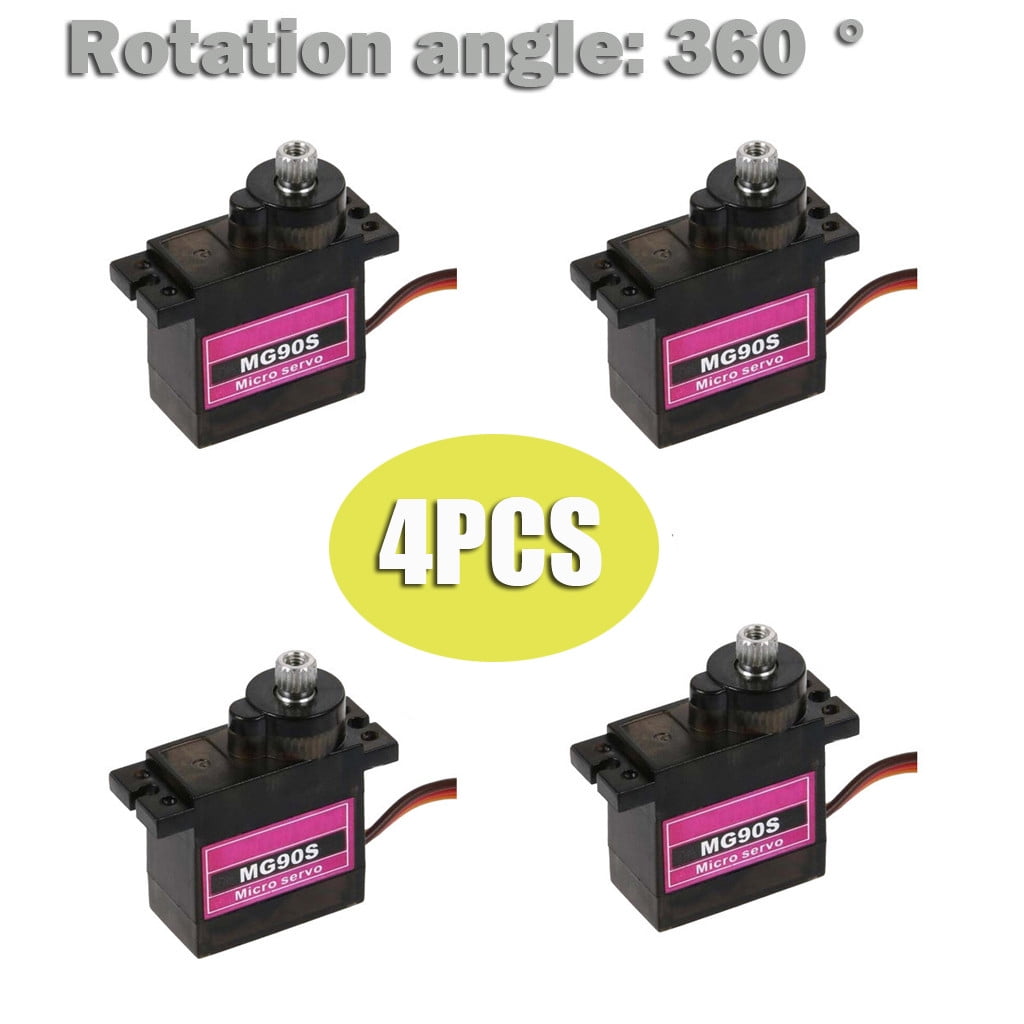 4PCS MG90S Micro Metal Gear 9g Servo Speed & Torque for RC Plane Helicopter