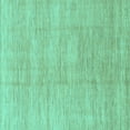 thumbnail image 1 of Ahgly Company Machine Washable Indoor Square Abstract Turquoise Blue Modern Area Rugs, 6' Square, 1 of 4