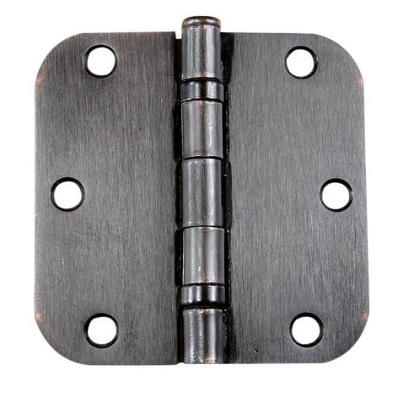 Residential Ball Bearing Hinges, 3.5" x 3.5" 5/8" radius in Oil Rubbed Bronze - 2 Pack