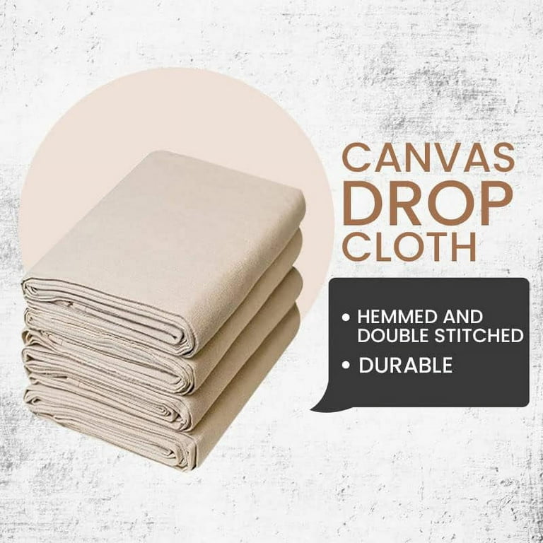 6 Pcs Drop Cloth for Painting, 6 x 9 ft Canvas Drop Cloth Double Stitched  Thick Canvas Tarp Heavy Cotton Drop Cloth Painters Blanket for Furniture