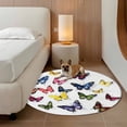 thumbnail image 3 of Butterfly Print Large Round Rug 8 FT, Non Slip Living Room Area Carpet, Modern Colorful Animals Washable Soft Circle Rug Non-Shedding Floor Carpet for Bedroom Office Dining Room, 3 of 9
