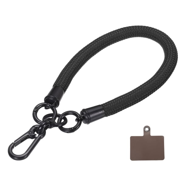 Lanyard de teléfono Uxcell, lanyard universal de poliéster con parche para smartphone, negro, 1 paquete