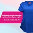 thumbnail image 7 of M&M SCRUBS Women's Ultra Soft Stretch Mock Wrap Scrub Top 8201 (True Royal Blue, Large), 7 of 7