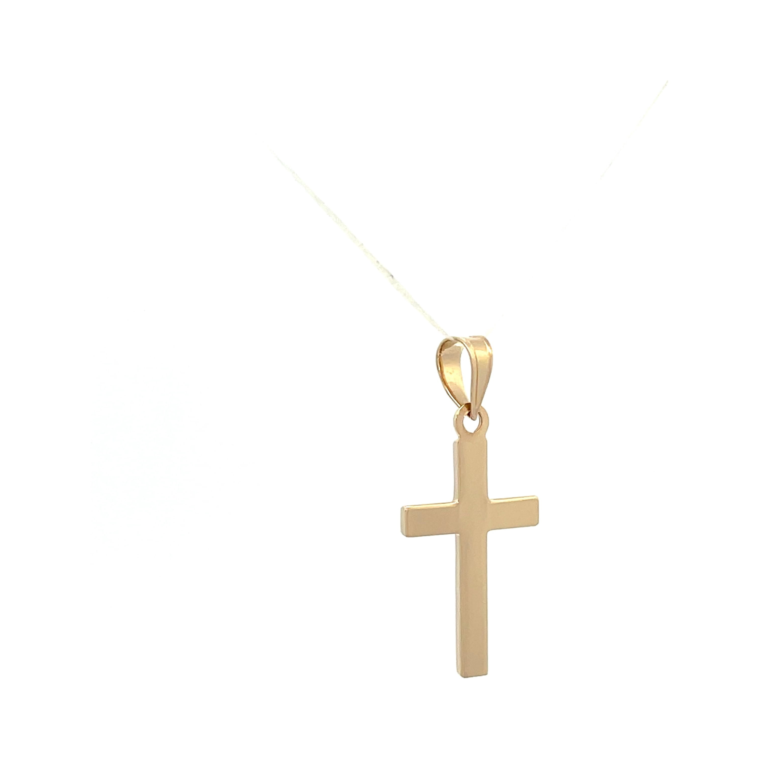 Brilliance Fine Jewelry 14 KT Yellow Gold High Polished Unisex Cross Pendant