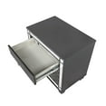 thumbnail image 6 of Modern Glam 3pc King Size Blue LED Upholstery Panel Bed Chest Nightstand Gray Finish Bedroom Furniture, 6 of 7