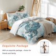 thumbnail image 7 of Blue Ocean Bedding Duvet Cover Set Twin Size 4 Pieces Sea Turtle Coral Starfish Retro Bedding Set with Zipper Closure, 1 Comforter Cover 68x86 Inches 1 Flat Sheet & 2 Pillow Cases, 7 of 7