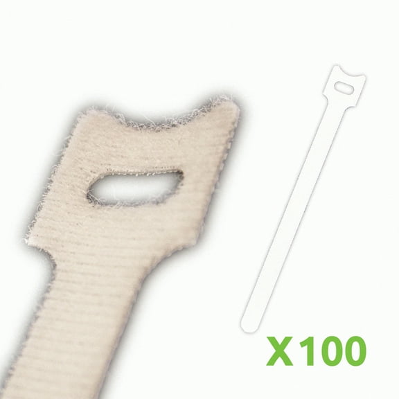 NavePoint 8 Inch Hook and Loop Reusable Strap Cable Cord Wire Ties 100 Pack White