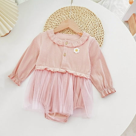 

Aayomet Winter Jumpsuit For Baby Girl Baby Boy Girl One Piece Romper Jumpsuit Solid Ribbed Baby Boy Clothes Onesies Outfits Pink 6-12 Months