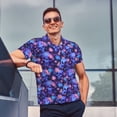 thumbnail image 4 of Balery Skull daisy purple Camisa Polo de Hombre con Estampado, de Manga Corta y Tejido Medio, Camisa Tipo Golf Polo-Small, 4 of 6