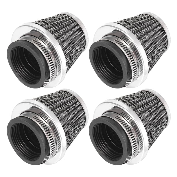 Filtro Limpiador de Aire Unique Bargains 4uds Universal 42mm Moto Redondo Cónico Negro