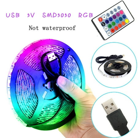 5V USB Flexible LED String Light SMD5050 RGB Changing Light Tape with ...