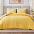 thumbnail image 3 of Whale Flotilla 2-Piece Jacquard Braid Ultra Soft Twin Comforter Set, Luxury Reversible Microfiber Comforters Twin Size Bedding Set with Pillowcase, Lightweight Duvet for All Seasons, Yellow, 3 of 10