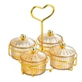 thumbnail image 2 of tamizeot Providing Clean Tidy Storage Options Glass Condiment Serving Tray Bar Container Condiment Dish Bowl Rack Serving Platter Brown 4 Bowls, 2 of 6