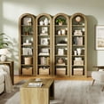 thumbnail image 6 of Tribesigns 74.8" Tall Arched Bookshelf, 6-Tier Narrow Open Bookcase, Floor Standing Corner Display Shelves Storage Organizer for Small Space, Home Office, Living Room, 6 of 16