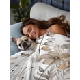 thumbnail image 3 of Brown Grey Floral Spring Queen Size Flat Sheet, Wrinkleproof & Fadeproof Cooling Flat Bed Sheet Only, Watercolor Botanical Butterfly Breathable Soft Bedding Top Sheets 90 x 102 Inches, 3 of 8