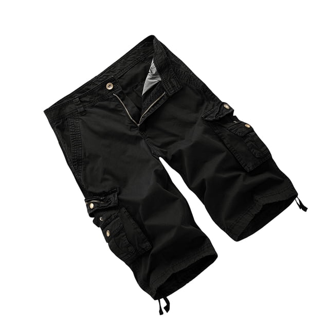 Qarigey Pantalones cortos para hombre Cintura expandible Multibolsillos Pantalones cortos transpirables ligeros Pantalones elásticos de 5 Type2 NO2