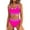 Hot pink, variant on High Waisted Womens Bikini Sets Sporty Two Piece Swimsuits for Women Color Block High Cut Bathing Suits