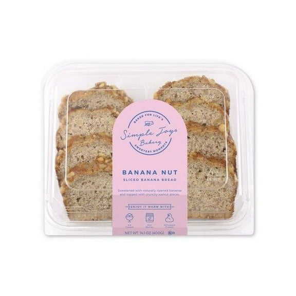 Simple Joys Bakery Banana Nut Sliced Cake, 14 Ounce -- 10 per case