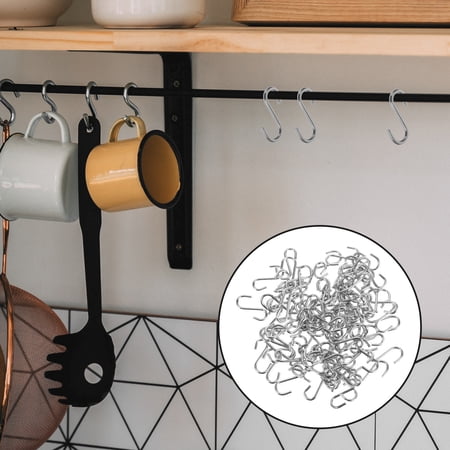 Raindrops 100 PCS Mini Heavy Duty Metal Wire Hooks - Small Hangers for Home Office and Daily Use