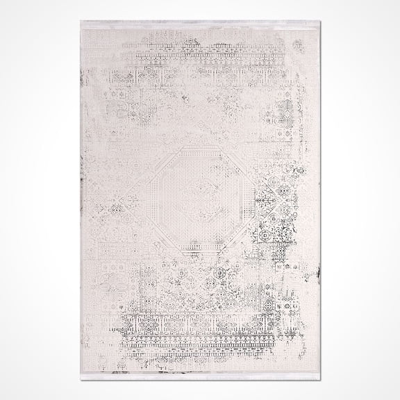 Jayda Beige Oriental Polyester Area Rugs for Living Room Jacquard Textured Modern Rugs Soft Geometric Rug for Bedroom Mid Century Washable Rug Non-Slip Bohemian Perfect for Dining Room Office