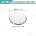 thumbnail image 2 of Uxcell 50 Pack Stainless Steel Disc, 9/16"(14mm) Dia 0.04"(1mm) Thick 304 Stainless Steel Flat Round Sheet Blank Round Circle Plate for Crafts Metal Stamping and Jewelry Making, 2 of 7