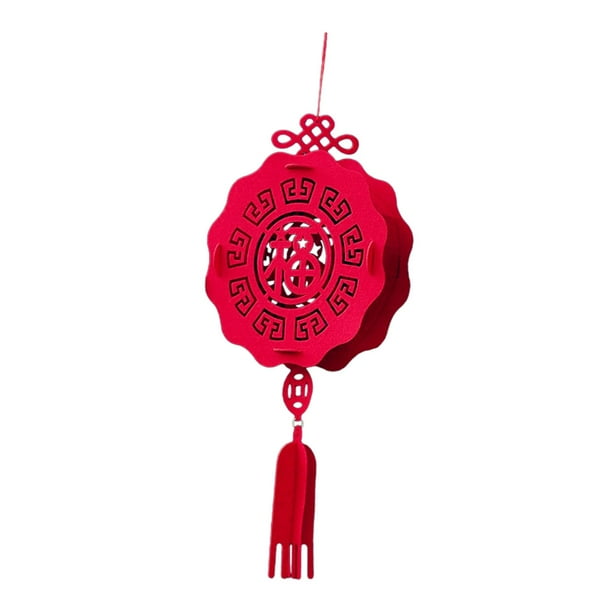 Farol chino rojo para Año Nuevo, adorno colgante decorativo para el Año Lunar. Estilo B
