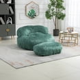 thumbnail image 3 of Bean Bag Chair with Ottoman, Comfy Bean Bag for Adults and Kids, Ultra Soft Lazy Sofa Chair with Memory Sponge, Indoor Modern Accent Beanbag Chairs for Living Room, Bedroom, Apartment, Mint Green, 3 of 9