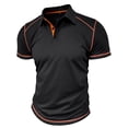 thumbnail image 5 of Hanerdun Men Polo Shirts Casual Short Sleeve Top Male Button-Up Blouse Black L, 5 of 5
