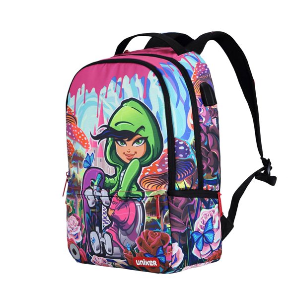 Mochila UNIKER para portátil con puerto de carga USB para portátil de 15,6 pulgadas