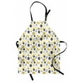 thumbnail image 1 of Abstract Apron, Dotted Circles Simplistic Geometric Round Contemporary Ovals, Unisex Kitchen Bib with Adjustable Neck for Cooking Gardening, Adult Size, Dark Blue Grey Mustard, by Ambesonne, 1 of 4