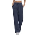 thumbnail image 6 of Resicozy Women's High Waisted Straight Leg Sweatpant Comfy Drawstring Workout Solid Sweat Pants with Pocket Fashion Casual Pant Navy 2XL, 6 of 6