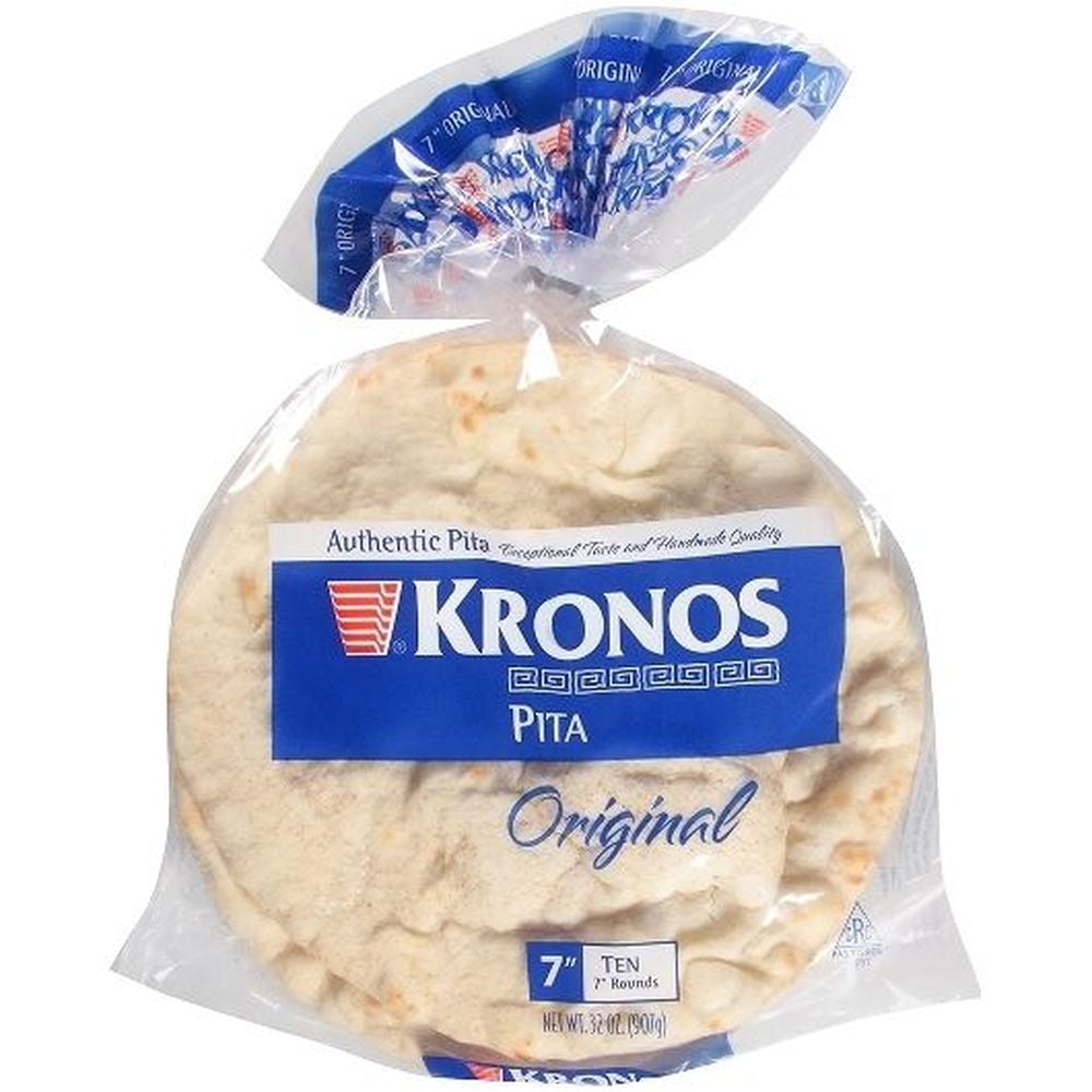 Kronos Frozen Original White Flat Authentic Pita Bread, 7 inch 120