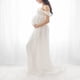 thumbnail image 4 of Vestido de Maternidad para Mujer Vestido Largo para Embarazadas Vestido Largo de Maternidad Elegante para Sesión de Fotos Color Puro Longitud Total Vestido de Maternidad con ANGGREK Otros, 4 of 6