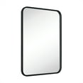 thumbnail image 4 of 20x28'' Black Mirrors for Bathroom, Matte Black Bathroom Vanity Mirror, Rounded Rectangle Mirror, Stainless Steel Anti-Rust Tube Metal Frame Wall Mounted Mirror, Vertically/Horizontal Hanging, 4 of 11