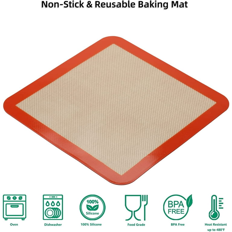 Non Stick Round Silicone Baking Mats, Reusable Heat Resistant