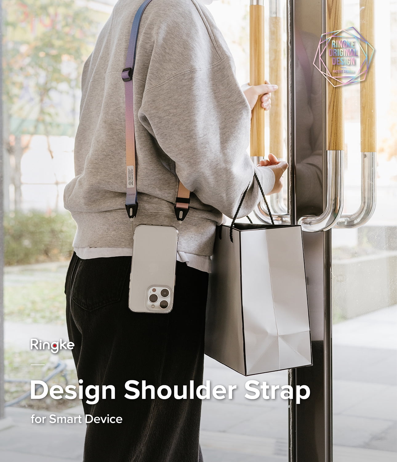 Ringke Shoulder Strap Designed for Cell Phone Cases, Keys, Cameras & ID QuikCatch Lanyard Adjustable Crossbody String - Aurora