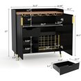 thumbnail image 2 of Liquor Cabinet with Wine Racks and Buffet Sideboard, Modern Coffee Bar Cabinet with Fluted Texture and Storage Drawers for Kitchen, Dining Room, Living Room, 2 of 7