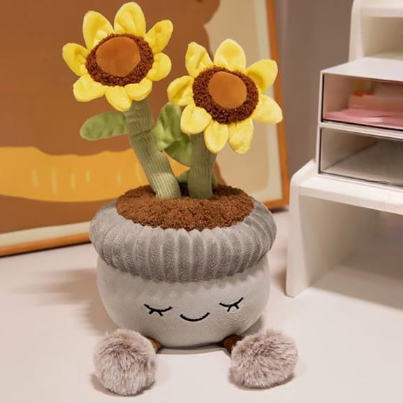 Eespoir Easter Soft Plush Stuffed Potted Plant, Cute Cartoons Potted Plants, Healing Ornament Plush Toy, Desktop Decoration Flower Doll Gift For Girls, Soft, 12"