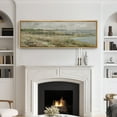 thumbnail image 3 of Large Framed Canvas Print Vintage Countryside Landscape with Blooming FlowersWall Art Decorative Ready to Hang Painting for Living room Bedroom 60x20 inches Natural Frame, 3 of 7