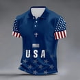 thumbnail image 3 of Men's USA 250th Anniversary Patriotic Polo Shirt American Flag Graphic Casual Short Sleeve America 250 Merchandise, 3 of 5