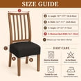 thumbnail image 3 of OKKEEY Waterproof Chair Seat Covers with Velcro Closure, 2Pcs Stretch Slipcovers for Dining Chairs, Removable Seat Cushion Protectors for Kitchen Chairs, Black, 3 of 10