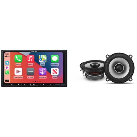 Alpine iLX-407 7-Inch Multimedia Receiver Apple Carplay and Android Auto & 1 Pair Alpine S2-S50 Type S 5.25" Coax Speakers